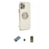 MARSİLYAN™- iPhone 12 Pro Max Kılıf İz Form Serisi - Siyah Joko Magic 5D Hayalet Cam + Shine Kamera Lens Koruma Cam - SH