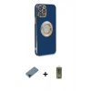 MARSİLYAN™- iPhone 12 Pro Max Kılıf İz Form Serisi - Siyah Joko Magic 5D Hayalet Cam + Shine Kamera Lens Koruma Cam - SH