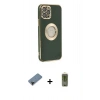 MARSİLYAN™- iPhone 12 Pro Max Kılıf İz Form Serisi - Siyah Joko Magic 5D Hayalet Cam + Shine Kamera Lens Koruma Cam - SH