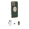 MARSİLYAN™- iPhone 12 Pro Max Kılıf İz Form Serisi - Siyah Joko Magic 5D Hayalet Cam + Shine Kamera Lens - LT