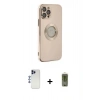 MARSİLYAN™- iPhone 12 Pro Max Kılıf İz Form Serisi - Siyah Joko Magic 5D Hayalet Cam + Shine Kamera Lens - LT