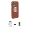 MARSİLYAN™- iPhone 12 Pro Max Kılıf İz Form Serisi - Siyah Joko Magic 5D Hayalet Cam + Shine Kamera Lens - LT