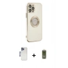 MARSİLYAN™- iPhone 12 Pro Max Kılıf İz Form Serisi - Siyah Joko Magic 5D Hayalet Cam + Shine Kamera Lens - LT