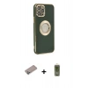 MARSİLYAN™- iPhone 12 Pro Max Kılıf İz Form Serisi - Siyah Joko Magic 5D Hayalet Cam + Shine Kamera Lens Koruma Cam - SABE