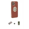 MARSİLYAN™- iPhone 12 Pro Max Kılıf İz Form Serisi - Siyah Joko Magic 5D Hayalet Cam + Shine Kamera Lens Koruma Cam - SABE
