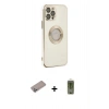 MARSİLYAN™- iPhone 12 Pro Max Kılıf İz Form Serisi - Siyah Joko Magic 5D Hayalet Cam + Shine Kamera Lens Koruma Cam - SABE