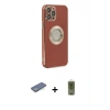 MARSİLYAN™- iPhone 12 Pro Max Kılıf İz Form Serisi - Siyah Joko Magic 5D Hayalet Cam + Renkli Kamera Lens Koruma Cam - YL