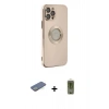 MARSİLYAN™- iPhone 12 Pro Max Kılıf İz Form Serisi - Siyah Joko Magic 5D Hayalet Cam + Renkli Kamera Lens Koruma Cam - YL