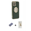 MARSİLYAN™- iPhone 12 Pro Max Kılıf İz Form Serisi - Siyah Mat Seramik Nano Ekran Koruyucu + Metal Kamera Lens Koruma Cam - GD