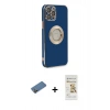 MARSİLYAN™- iPhone 12 Pro Max Kılıf İz Form Serisi - Siyah Mat Seramik Nano Ekran Koruyucu + Shine Kamera Lens Koruma Cam - GD