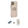 MARSİLYAN™- iPhone 12 Pro Max Kılıf İz Form Serisi - Siyah Mat Seramik Nano Ekran Koruyucu + Shine Kamera Lens Koruma Cam - GD