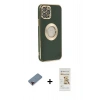 MARSİLYAN™- iPhone 12 Pro Max Kılıf İz Form Serisi - Siyah Mat Seramik Nano Ekran Koruyucu + Metal Kamera Lens Koruma Cam - KI