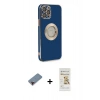 MARSİLYAN™- iPhone 12 Pro Max Kılıf İz Form Serisi - Siyah Mat Seramik Nano Ekran Koruyucu + Metal Kamera Lens Koruma Cam - KI