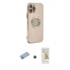 MARSİLYAN™- iPhone 12 Pro Max Kılıf İz Form Serisi - Siyah Mat Seramik Nano Ekran Koruyucu + Shine Kamera Lens Koruma Cam - MI