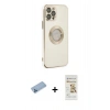 MARSİLYAN™- iPhone 12 Pro Max Kılıf İz Form Serisi - Siyah Mat Seramik Nano Ekran Koruyucu + Shine Kamera Lens Koruma Cam - MI