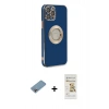MARSİLYAN™- iPhone 12 Pro Max Kılıf İz Form Serisi - Siyah Mat Seramik Nano Ekran Koruyucu + Shine Kamera Lens Koruma Cam - GI