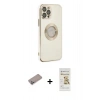MARSİLYAN™- iPhone 12 Pro Max Kılıf İz Form Serisi - Siyah Mat Seramik Nano Ekran Koruyucu + Shine Kamera Lens Koruma Cam - SABE