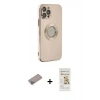 MARSİLYAN™- iPhone 12 Pro Max Kılıf İz Form Serisi - Siyah Mat Seramik Nano Ekran Koruyucu + Shine Kamera Lens Koruma Cam - SABE