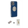 MARSİLYAN™- iPhone 12 Pro Max Kılıf İz Form Serisi - Siyah Mat Seramik Nano Ekran Koruyucu + Shine Kamera Lens Koruma Cam - SABE