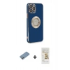 MARSİLYAN™- iPhone 12 Pro Max Kılıf İz Form Serisi - Siyah Mat Seramik Nano Ekran Koruyucu + Shine Kamera Lens Koruma Cam - GS