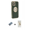 MARSİLYAN™- iPhone 12 Pro Max Kılıf İz Form Serisi - Siyah Mat Seramik Nano Ekran Koruyucu + Shine Kamera Lens Koruma Cam - SH