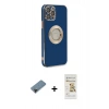 MARSİLYAN™- iPhone 12 Pro Max Kılıf İz Form Serisi - Siyah Mat Seramik Nano Ekran Koruyucu + Shine Kamera Lens Koruma Cam - SH