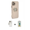 MARSİLYAN™- iPhone 12 Pro Max Kılıf İz Form Serisi - Siyah Polymer Nano Ekran Koruyucu + Shine Kamera Lens - GD
