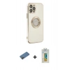 MARSİLYAN™- iPhone 12 Pro Max Kılıf İz Form Serisi - Siyah Polymer Nano Ekran Koruyucu + Shine Kamera Lens Koruma Cam - GD