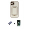 MARSİLYAN™- iPhone 12 Pro Max Kılıf Kozmos Minimal Prime - Şeffaf 360 Full Body Arka Koruyucu + Metal Kamera Lens Koruma Cam - GD