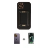 MARSİLYAN™- iPhone 12 Pro Max Kılıf Kozmos Minimal Prime - Şeffaf 360 Full Body Arka Koruyucu + Neon Fosforlu Kamera Lens - SI