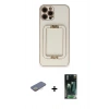 MARSİLYAN™- iPhone 12 Pro Max Kılıf Kozmos Minimal Prime - Şeffaf 360 Full Body Arka Koruyucu + Sarı Renkli Kamera Lens Koruma Cam