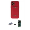 MARSİLYAN™- iPhone 12 Pro Max Kılıf Kozmos Minimal Prime - Şeffaf 360 Full Body Arka Koruyucu + Turuncu Renkli Kamera Lens Koruma Cam