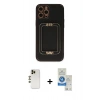 MARSİLYAN™- iPhone 12 Pro Max Kılıf Kozmos Minimal Prime - Şeffaf Royal Nano Ekran Koruyucu + Shine Kamera Lens - GD