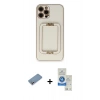 MARSİLYAN™- iPhone 12 Pro Max Kılıf Kozmos Minimal Prime - Şeffaf Royal Nano Ekran Koruyucu + Shine Kamera Lens Koruma Cam - GS