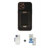MARSİLYAN™- iPhone 12 Pro Max Kılıf Kozmos Minimal Prime - Şeffaf Royal Nano Ekran Koruyucu + Shine Kamera Lens - LT