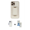 MARSİLYAN™- iPhone 12 Pro Max Kılıf Kozmos Minimal Prime - Şeffaf Royal Nano Ekran Koruyucu + Shine Kamera Lens - LT