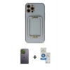 MARSİLYAN™- iPhone 12 Pro Max Kılıf Kozmos Minimal Prime - Şeffaf Royal Nano Ekran Koruyucu + Neon Fosforlu Kamera Lens - YL