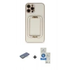 MARSİLYAN™- iPhone 12 Pro Max Kılıf Kozmos Minimal Prime - Şeffaf Royal Nano Ekran Koruyucu + Renkli Kamera Lens Koruma Cam - YL
