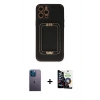 MARSİLYAN™- iPhone 12 Pro Max Kılıf Kozmos Minimal Prime - Şeffaf Temperli Cam Ekran Koruyucu + Neon Fosforlu Kamera Lens - MI