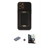 MARSİLYAN™- iPhone 12 Pro Max Kılıf Kozmos Minimal Prime - Şeffaf Temperli Cam Ekran Koruyucu + Renkli Kamera Lens Koruma Cam - MI