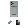 MARSİLYAN™- iPhone 12 Pro Max Kılıf Kozmos Minimal Prime - Şeffaf Temperli Cam Ekran Koruyucu + Metal Kamera Lens Koruma Cam - KI