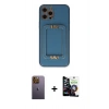 MARSİLYAN™- iPhone 12 Pro Max Kılıf Kozmos Minimal Prime - Şeffaf Temperli Cam Ekran Koruyucu + Neon Fosforlu Kamera Lens - SI