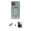 MARSİLYAN™- iPhone 12 Pro Max Kılıf Kozmos Minimal Prime - Şeffaf Temperli Cam Ekran Koruyucu + Shine Kamera Lens Koruma Cam - SABE
