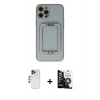 MARSİLYAN™- iPhone 12 Pro Max Kılıf Kozmos Minimal Prime - Şeffaf Temperli Cam Ekran Koruyucu + Shine Kamera Lens - LT