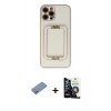 MARSİLYAN™- iPhone 12 Pro Max Kılıf Kozmos Minimal Prime - Şeffaf Temperli Cam Ekran Koruyucu + Shine Kamera Lens Koruma Cam - GS
