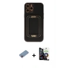 MARSİLYAN™- iPhone 12 Pro Max Kılıf Kozmos Minimal Prime - Şeffaf Temperli Cam Ekran Koruyucu + Shine Kamera Lens Koruma Cam - PE