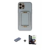 MARSİLYAN™- iPhone 12 Pro Max Kılıf Kozmos Minimal Prime - Şeffaf Temperli Cam Ekran Koruyucu + Renkli Kamera Lens Koruma Cam - YL