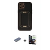 MARSİLYAN™- iPhone 12 Pro Max Kılıf Kozmos Minimal Prime - Şeffaf Temperli Cam Ekran Koruyucu + Renkli Kamera Lens Koruma Cam - YL