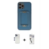 MARSİLYAN™- iPhone 12 Pro Max Kılıf Kozmos Minimal Prime - Şeffaf Uv Polymer Nano Ekran Koruyucu + Lacivert Shine Kamera Lens