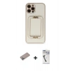 MARSİLYAN™- iPhone 12 Pro Max Kılıf Kozmos Minimal Prime - Şeffaf Uv Polymer Nano Ekran Koruyucu + Shine Kamera Lens Koruma Cam - SABE